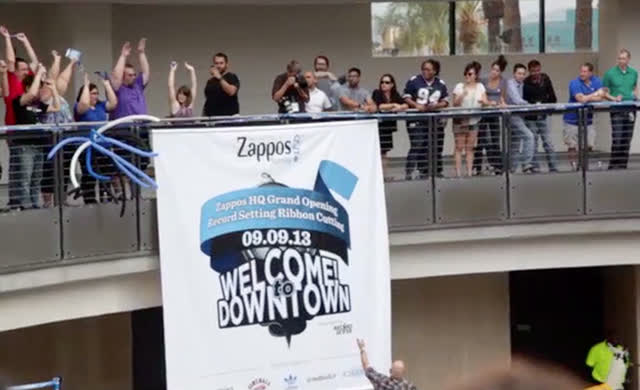Las Vegas Review Journal Sports | Zappos celebrates move to downtown in 2013