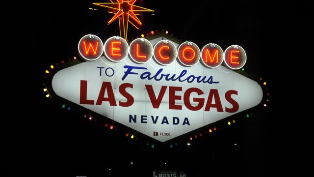 Las Vegas Review Journal Entertainment | Welcome to Las Vegas sign turns rainbow for Pride Month