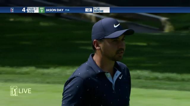 Jason Day sinks a 28-foot birdie on No. 4 at Workday