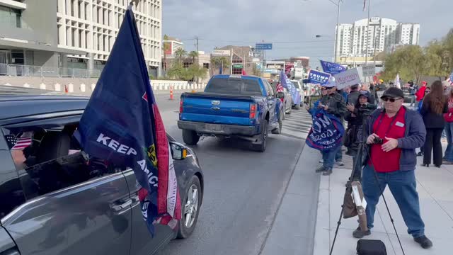 Las Vegas Review Journal News | Election protesters rally at federal courthouse for Trump