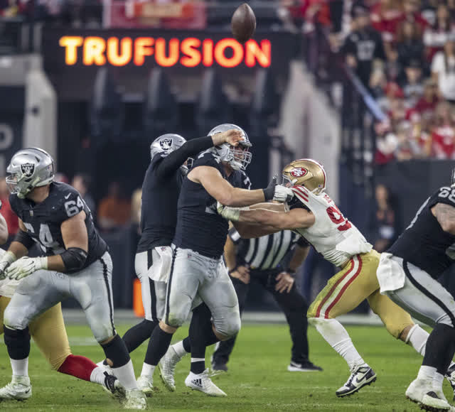 Las Vegas Review Journal Sports | Raiders T Kolton Miller Emotional After Loss to 49ers