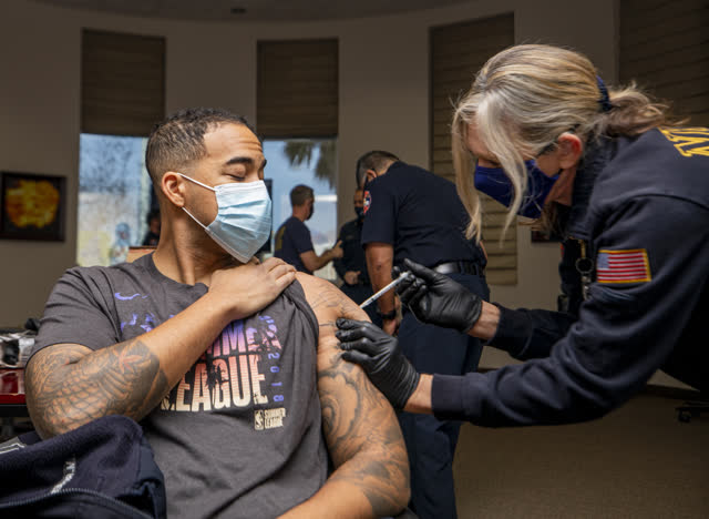 Las Vegas Review Journal Sports | NLVFD Administrates First Batch of COVID-19 Vaccines