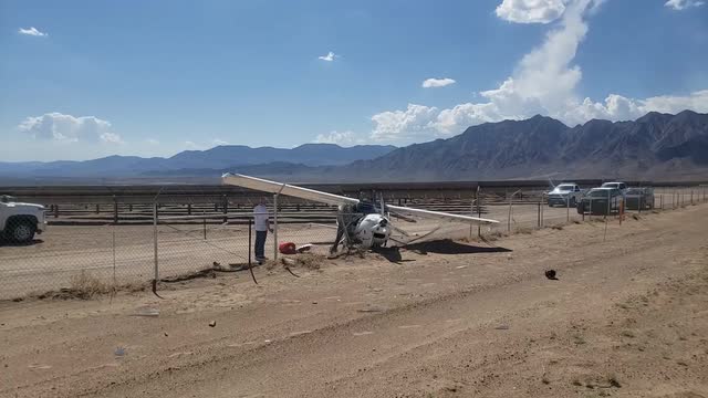 Las Vegas Review Journal News | Two suffer minor injuries when small plane makes forced landing near Boulder City, Nevada.