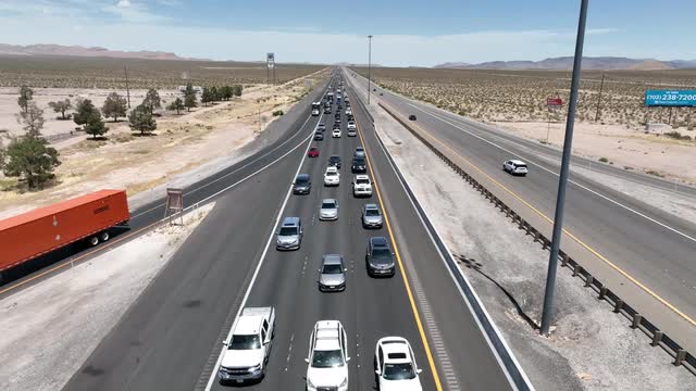 Las Vegas Review Journal News | Interstate 15 southbound traffic backup on Monday, May 29, 2023
