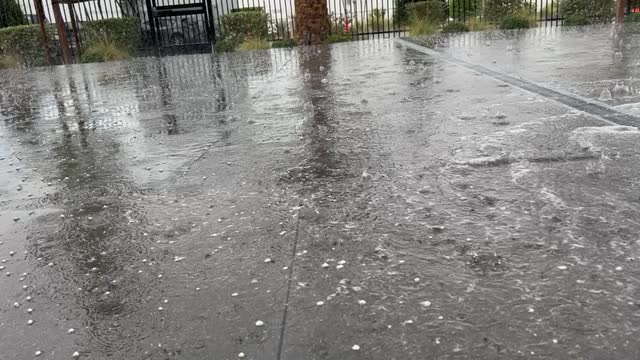 Las Vegas Review Journal News | Rain, small hail at Las Vegas Raiders practice facility in Henderson