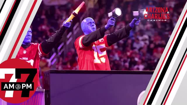 LVRJ Entertainment 7@7 | Las Vegas Strip’s Blue Men cast a spell on Super Bowl event