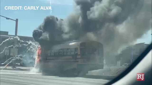 Las Vegas Review Journal News | CCSD School Bus catches fire