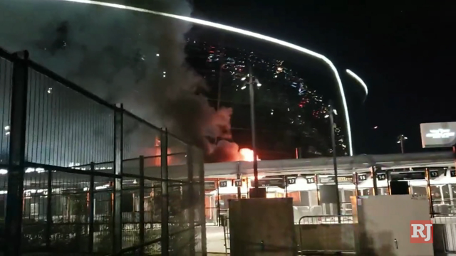 Las Vegas Review Journal News | Fire outside Allegiant Stadium