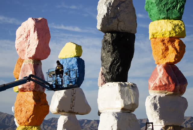 Las Vegas Review Journal Sports | Minor restoration at the Seven Magic Mountains