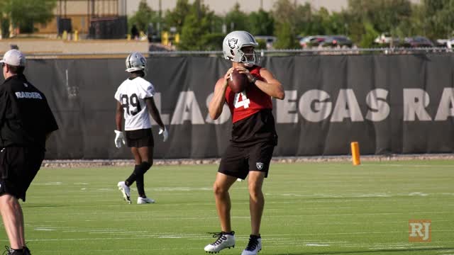 Las Vegas Review Journal Sports | Carr, Jacobs, Edwards on Raiders Minicamp