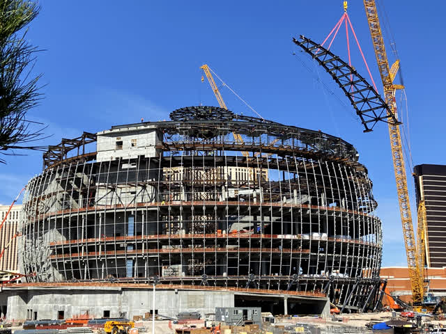 Las Vegas Review Journal News | MSG Sphere roof trusses installed