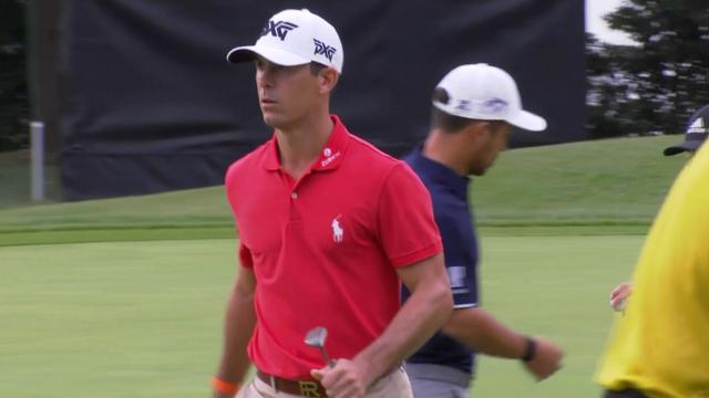 Billy Horschel’s birdie putt from the edge of the green at ZOZO