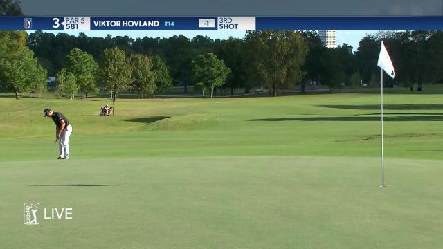Viktor Hovland makes birdie on No. 3 in Round 1 at Vivint Houston Open