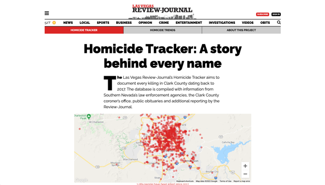 Las Vegas Review Journal News | Review-Journal Introduces Homicide Tracker