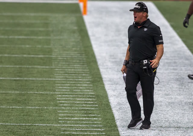 Las Vegas Review Journal | Jon Gruden after Raiders 36-20 loss to Patriots