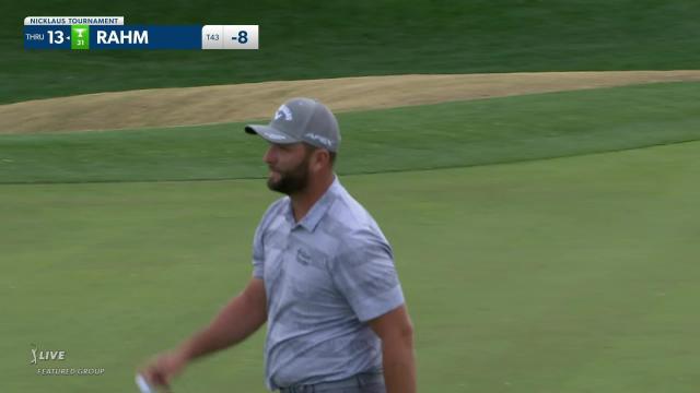 PGA TOUR | Jon Rahm drains birdie putt from the fringe at The American Express