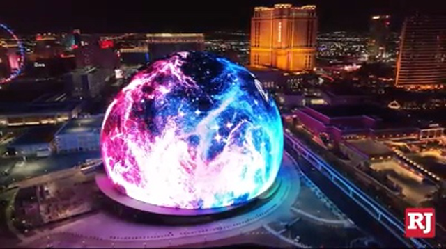 Las Vegas Review Journal News | Las Vegas Sphere dazzles with nighttime display