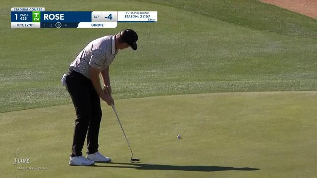 PGA TOUR | Justin Rose bends in 17-foot birdie putt at The American Express