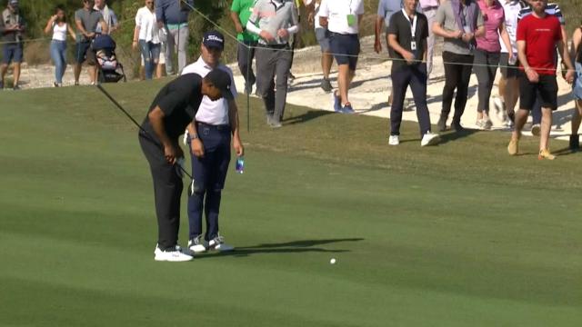 Tournament host Tiger Woods teases Justin Thomas at Hero World Challenge