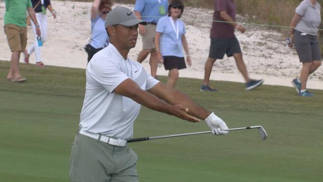 Tiger ties low round, Reed’s hat tip highlight & Woodland’s cringe-worthy lip-out