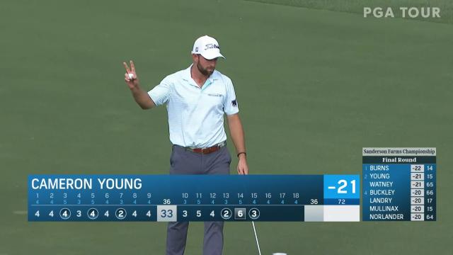 PGA TOUR | Cameron Young gets up-and-down from rough for birdie at Sanderson Farms