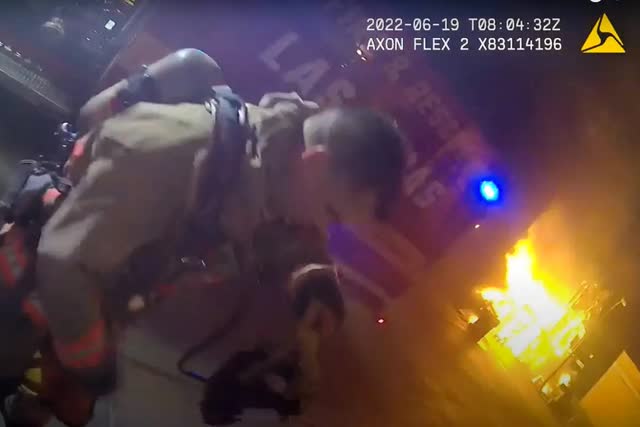 Las Vegas Review Journal News | Police body cams capture moments after massive downtown fire
